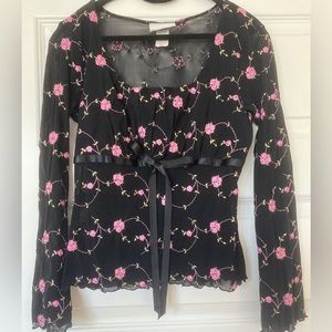 SOLD- Embroidered Vintage Milkmaid Blouse